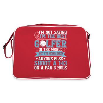 Funny Golf Golfing Joke - Retro Bag - red/white - Back