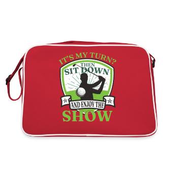 Enjoy The Show Golfing Funny Golf - Retro Bag - red/white - Back