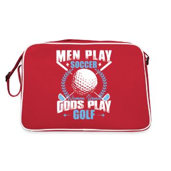 Gods Play Golf Funny Golf Player Golfing - Retro Bag - red/white - Back