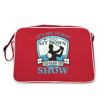 Funny Golf Player Golfer Golfing - Retro Bag - red/white - Back
