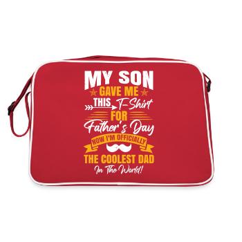 Mein Sohn hat mir das zum Vatertag geschenkt - Retro Tasche - Rot/Weiß - Hinten