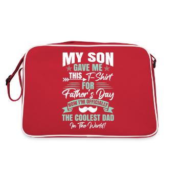 Mein Sohn hat mir das zum Vatertag geschenkt - Retro Tasche - Rot/Weiß - Hinten