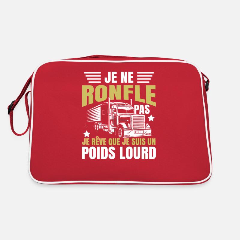 Je Suis Un Poids Lourd - Sac Retro - rouge/blanc