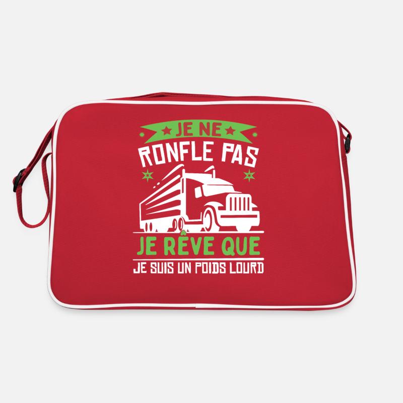 Je Suis Un Poids Lourd - Sac Retro - rouge/blanc
