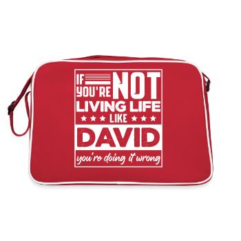 Drôle David Blague d’anniversaire Sarcasme - Sac Retro - rouge/blanc - Dos