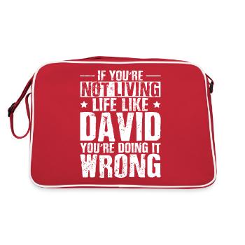 Drôle David Humour - Sac Retro - rouge/blanc - Dos