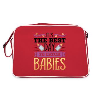 It's a beautiful day to be a Midwife - Retro Tasche - Rot/Weiß - Hinten