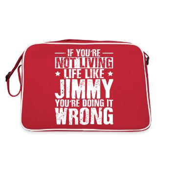 Jimmy Saying Humor Jim Jimmy - Retro Bag - red/white - Back