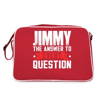 Jimmy The Answer To Every Question - Retro Bag - red/white - Back