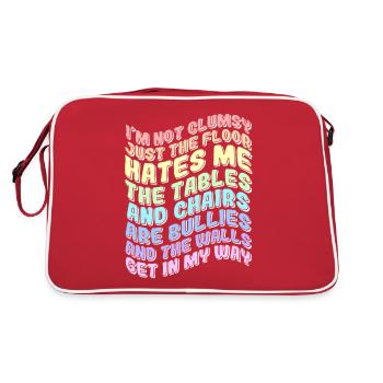 I Am Not Clumsy Funny - Retro Bag - red/white - Back