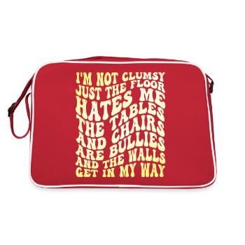 Sarkasmus Humor Ironisch Tollpatschig Menschen Hemd - Retro Tasche - Rot/Weiß - Hinten