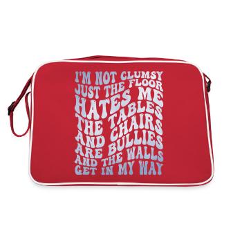 Humorous Clumsy Funny Humor - Retro Bag - red/white - Back