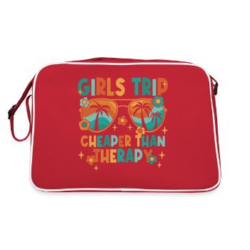 Mädelsreise Sommerferien - Retro Tasche - Rot/Weiß - Hinten