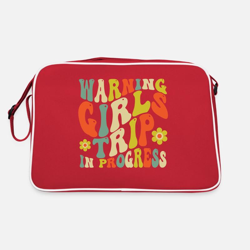 Warnung Mädchen Trip Im Gange Groovy Retro Tasche