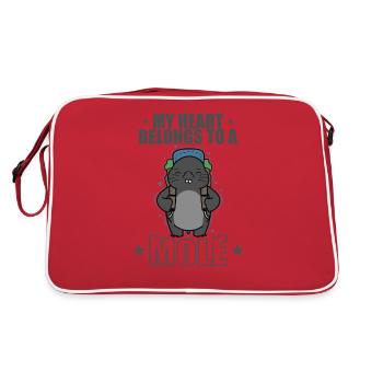 My Heart belongs to a Mole Animal Mound - Retro Bag - red/white - Back