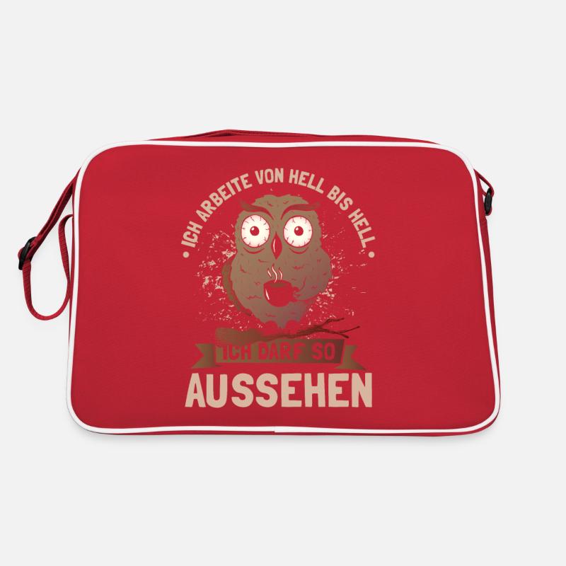Ich arbeite von hell bis hell Retro Tasche