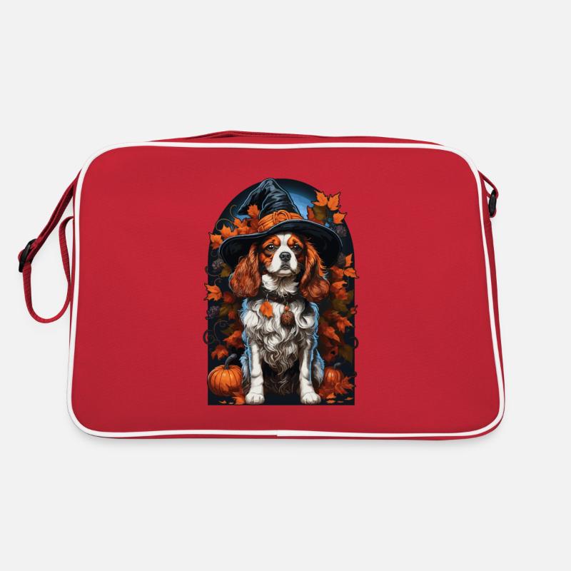 Cavalier King Charles Spaniel Mit Hexenhut Retro Tasche