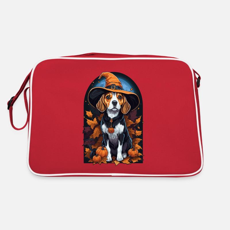 Beagle Mit Hexenhut Halloween Beagle Retro Tasche