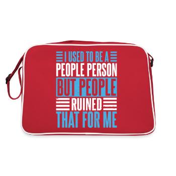 J’étais une personne sociable Hommes Introverti - Sac Retro - rouge/blanc - Dos