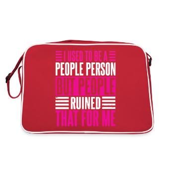 J’étais une personne sociable Femmes - Sac Retro - rouge/blanc - Dos