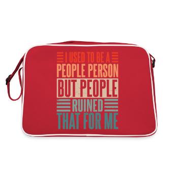 Früher war ich ein geselliger Mensch Retro Antisozial - Retro Tasche - Rot/Weiß - Hinten