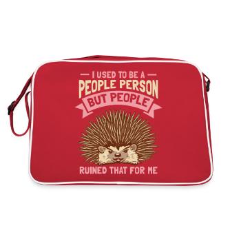 Hérisson J’étais une personne sociable - Sac Retro - rouge/blanc - Dos