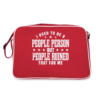 Sarcasme antisocial J’étais une personne sociable - Sac Retro - rouge/blanc - Dos