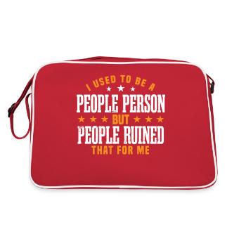 J’avais l’habitude d’être une personne sociable disant - Sac Retro - rouge/blanc - Dos