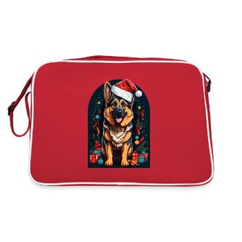 Drôle de berger allemand avec - Sac Retro - rouge/blanc - Dos