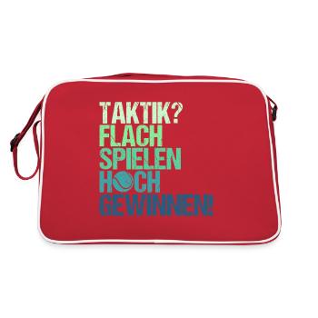 Tennis Taktik Humor Tennisspieler - Retro Tasche - Rot/Weiß - Hinten