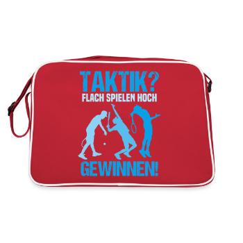 Taktik Tennis Humor Tennisspieler - Retro Tasche - Rot/Weiß - Hinten