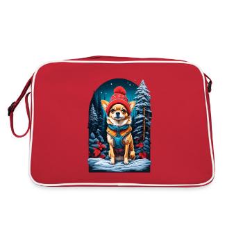 Chihuahua with winter hat Happy Chihuahua - Retro Bag - red/white - Back