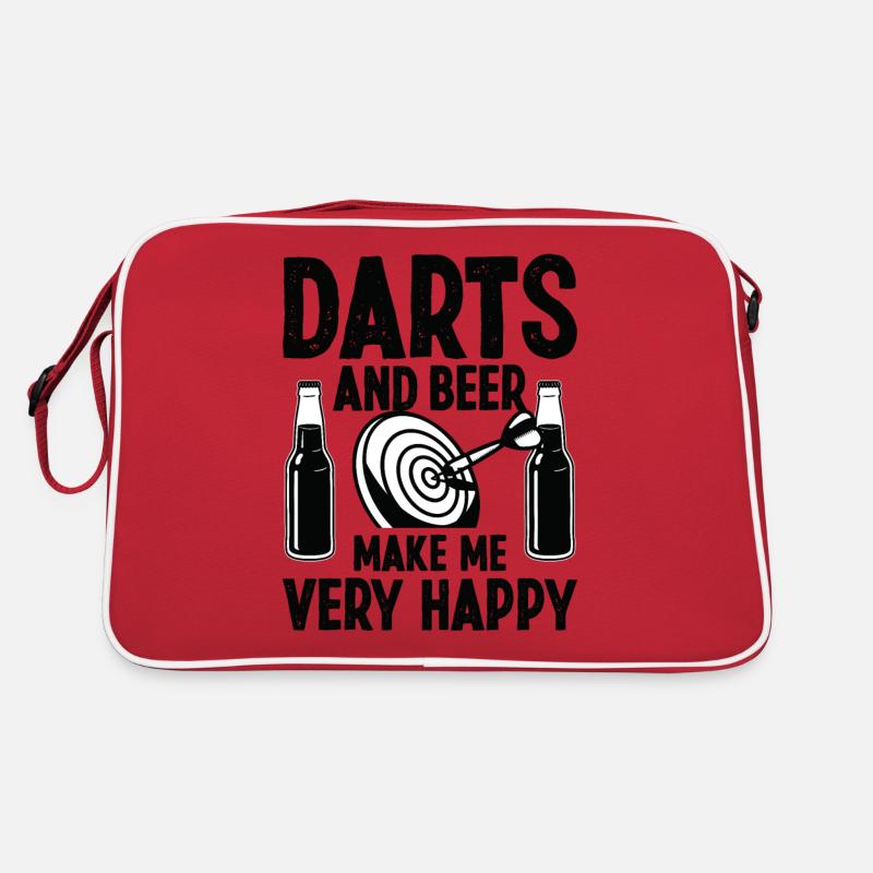 Darts and beer make me very happy Retro Tasche