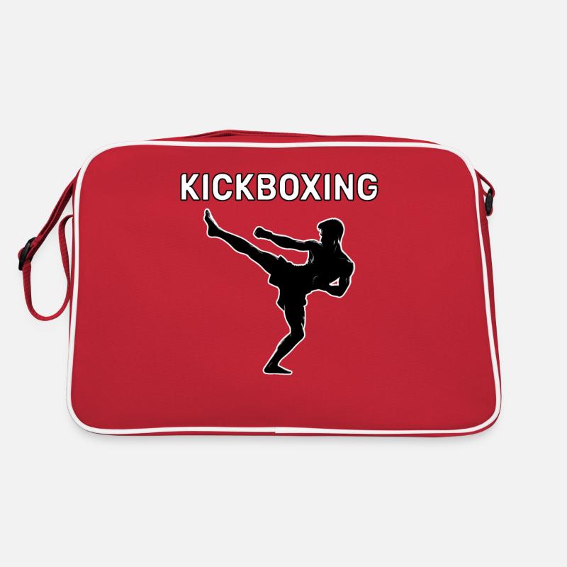 Kickboxen FIghter Kickboxer - Retro Tasche - Rot/Weiß