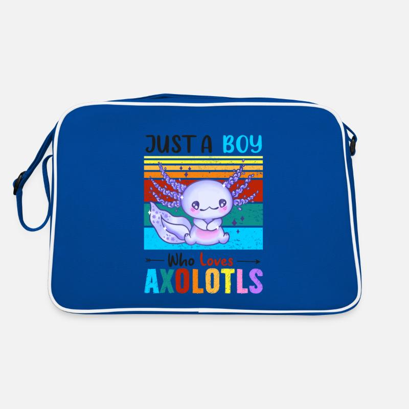 Nur ein Junge, der Axolotls liebt Axolotl Gift Boys Retro Tasche