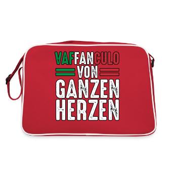 Italien Italiener Vaffanculo - Retro Tasche - Rot/Weiß - Hinten