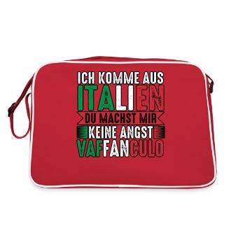 Italien Italiener Vaffanculo - Retro Tasche - Rot/Weiß - Hinten