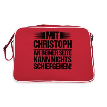 First name Chris Christoph - Retro Bag - red/white - Back