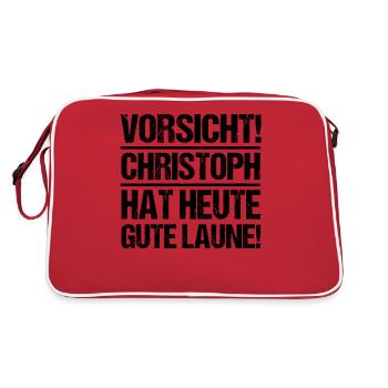 First name Chris Christoph - Retro Bag - red/white - Back