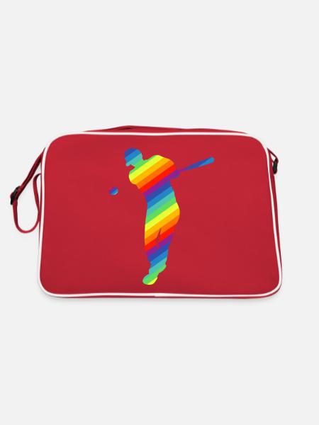 Baseball - Retro Tasche - Rot/Weiß - Hinten