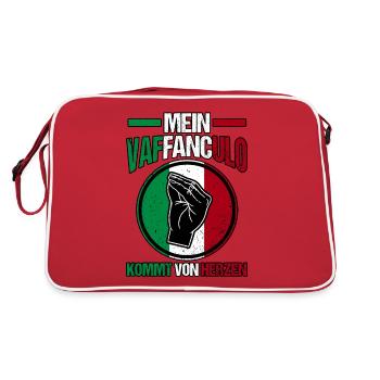 Italien Italiener Vaffanculo - Retro Tasche - Rot/Weiß - Hinten