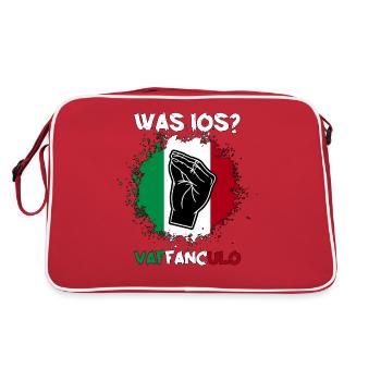 Italien Italiener Vaffanculo - Retro Tasche - Rot/Weiß - Hinten