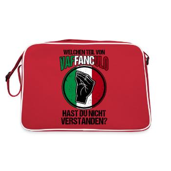 Italien Italiener Vaffanculo - Retro Tasche - Rot/Weiß - Hinten