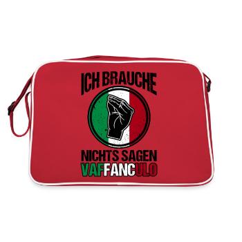 Italien Italiener Vaffanculo - Retro Tasche - Rot/Weiß - Hinten