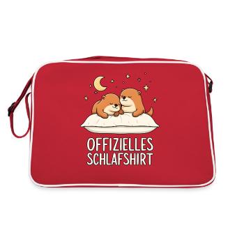 Official Sleep Shirt Sea Otter Otter Pair - Retro Bag - red/white - Back