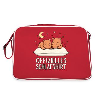 Official Hippo Pyjama Sleep Shirt Pair - Retro Bag - red/white - Back