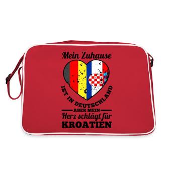 Kroaten Kroate Kroatin Hrvatska Deutschland - Retro Tasche - Rot/Weiß - Hinten