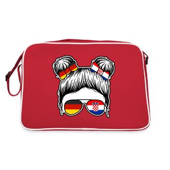 Kroaten Kroate Kroatin Hrvatska Deutschland - Retro Tasche - Rot/Weiß - Hinten
