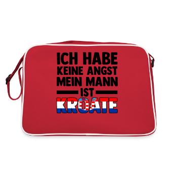 Kroaten Kroate Kroatin Hrvatska Kroatien - Retro Tasche - Rot/Weiß - Hinten