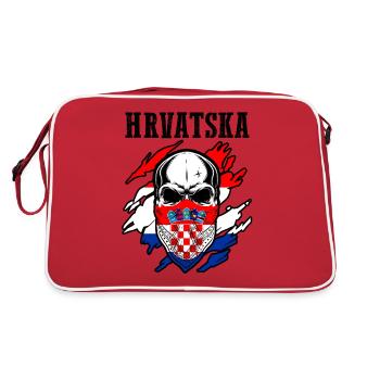 Kroaten Kroate Kroatin Hrvatska Kroatien - Retro Tasche - Rot/Weiß - Hinten